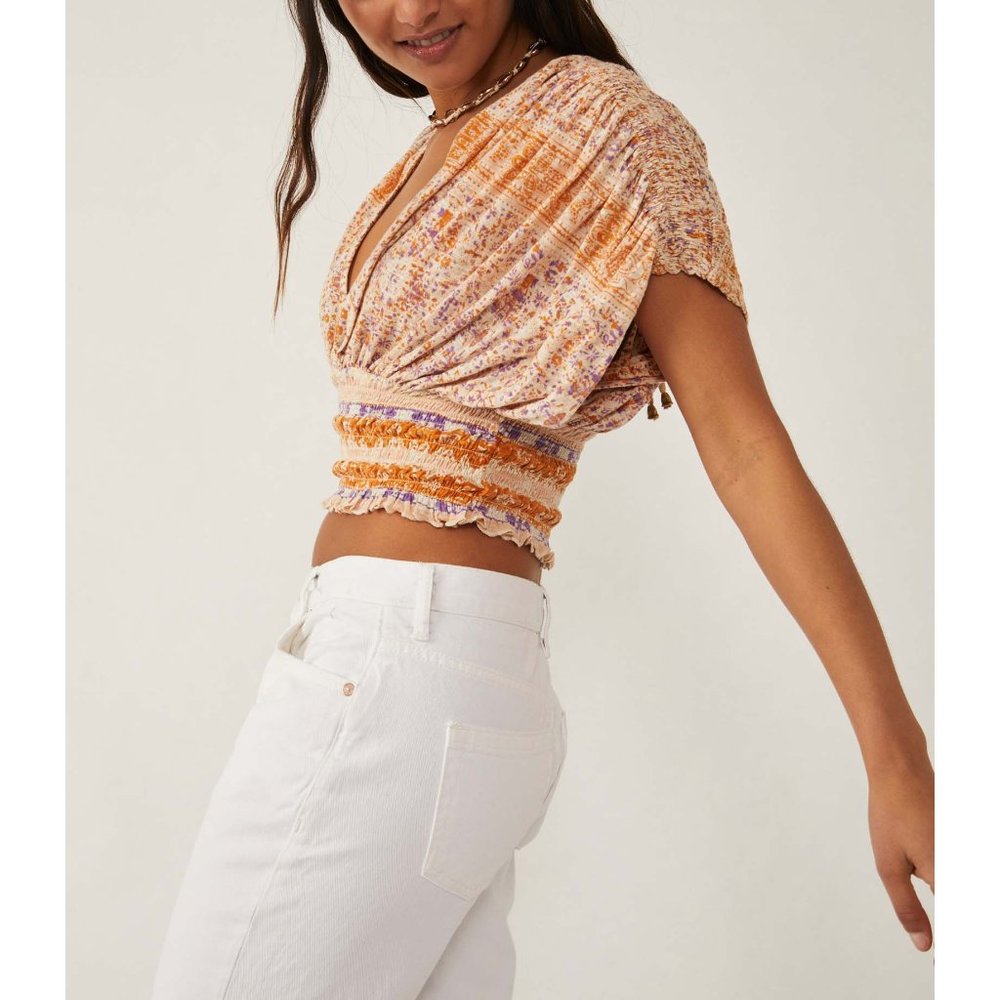 🎉LAST CHANCE🎉 NWT Free People Next Vacation Top / Ivory Combo - Picture 3 of 7